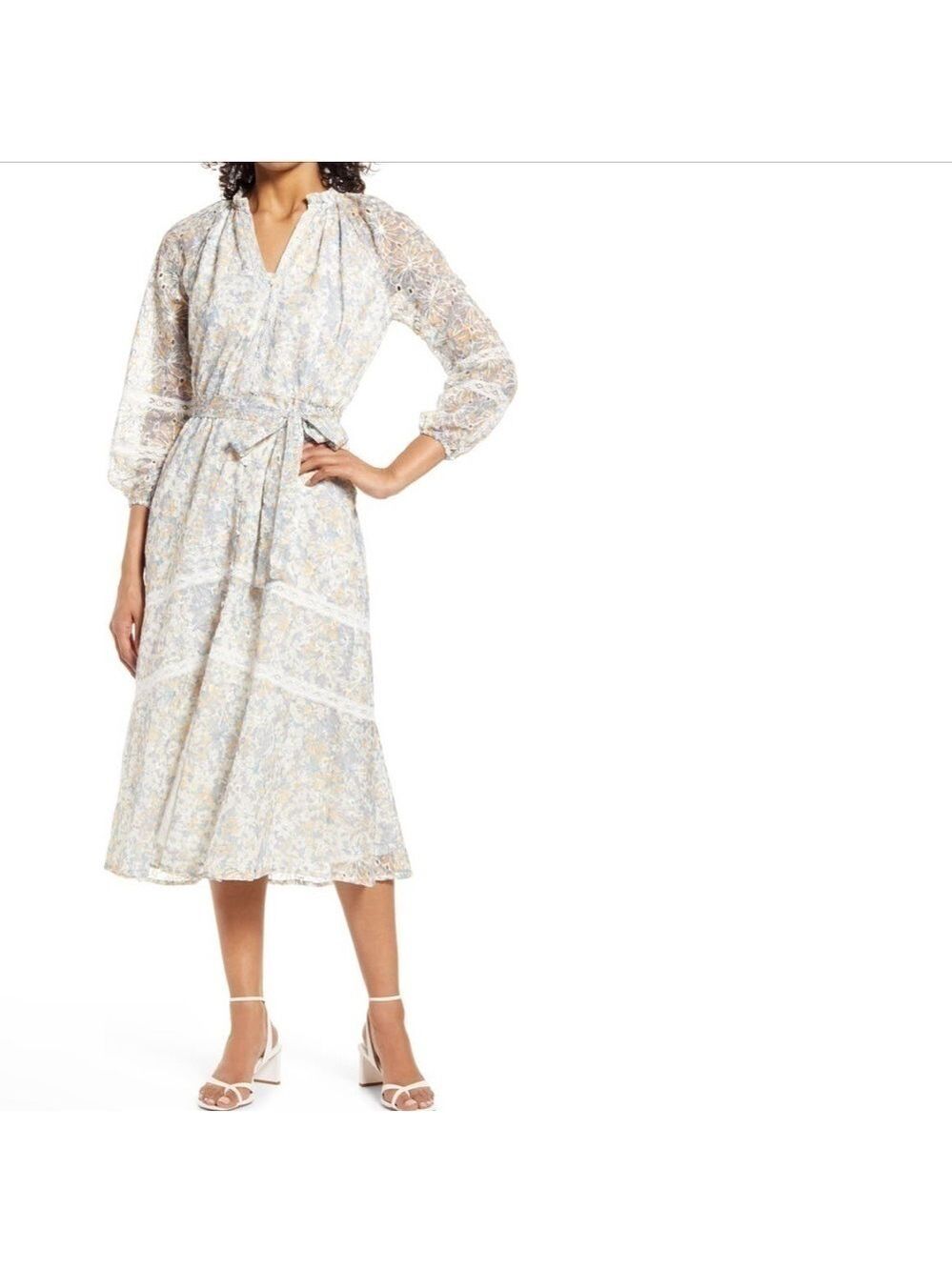 𝅺adelyn Rae
Lace Tie Waist Long Sleeve
Midi Dress